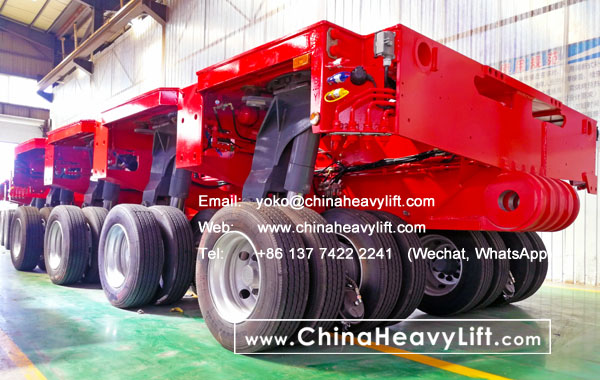 CHINA HEAVY LIFT manufacture 30 axle lines Modular Trailer, hydraulic gooseneck, Load-load Turntable hydraulic steering Swivel Bolster for Thailand compatible Goldhofer, www.chinaheavylift.com