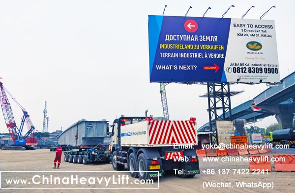 CHINAHEAVYLIFT manufacture 10 axle lines Hydraulic multi axle trailer modular trailers and 200 ton Turntable for Indonesia bridge girder project, www.chinaheavylift.com