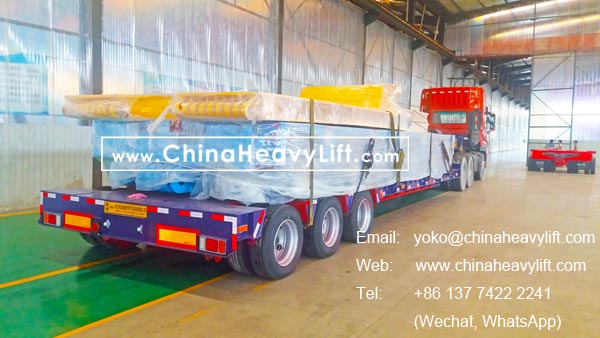 CHINAHEAVYLIFT manufacture 100 ton capacity drop deck (combination type, can be divided into 3 segment), for 12 axle line Goldhofer THP/SL modular trailer to Thailand, www.chinaheavylift.com