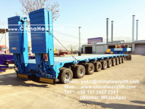 10 axle Hydraulic suspension Lowbed Trailer with Hydraulic Ramp and extension to 32m length for Vietnam heavy transport company