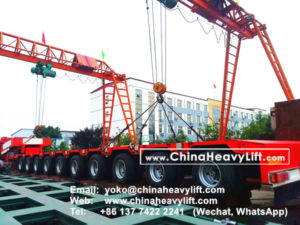 10 axle extendable hydraulic lowbed trailer, ready for delivery to Vietnam wind power project