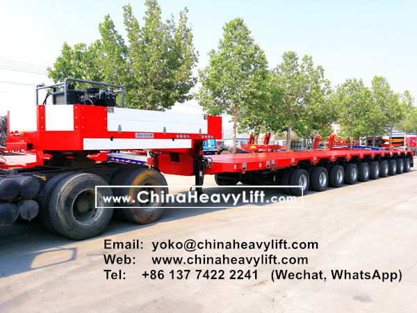 CHINA HEAVY LIFT manufacture 2 units 10 axle Extendable 32m length Hydraulic suspension Lowbed Trailer for Vietnam Wind power project , www.chinaheavylift.com