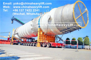 10 axle Lowbed Trailer with Hydraulic suspension for Wind Tower Section transportation in Haiphong Vietnam