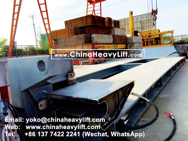 CHINA HEAVY LIFT manufacture 120 ton Drop Deck with Integrated hydraulic jacks and Drive-on deck with climbing ramps, www.chinaheavylift.com
