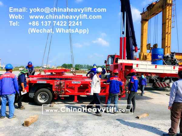 CHINA HEAVY LIFT manufacture 200 ton TurnTable Long-load Swivel Bolster for 66 axle lines Modular Trailers in Thailand compatible Goldhofer, www.chinaheavylift.com
