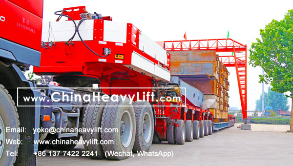 CHINAHEAVYLIFT manufacture 350 ton capacity Drop Deck for 12 axle lines Hydraulic Modular Trailer compatible Goldhofer, www.chinaheavylift.com