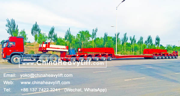 CHINAHEAVYLIFT manufacture 350 ton capacity Drop Deck for 12 axle lines Hydraulic Modular Trailer compatible Goldhofer, www.chinaheavylift.com