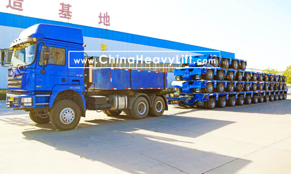 CHINAHEAVYLIFT manufacture 40 axle lines Goldhofer THP/SL modular trailers hydraulic multi axles delivery from factory, www.chinaheavylift.com