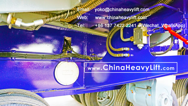 CHINA HEAVY LIFT 10 axle lines Modular Trailer hydraulic multi axle heavy loading test 450 ton in factory, total 20 axle lines compatible Goldhofer for Mid-East heavy transport company, www.chinaheavylift.com