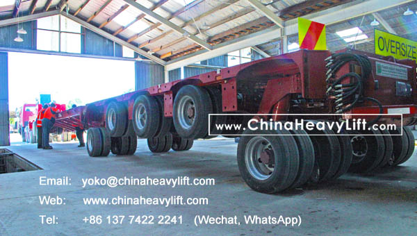 CHINAHEAVYLIFT after sale service in New Zealand for 8 axle lines Modular Trailers and Boat transportation, www.chinaheavylift.com