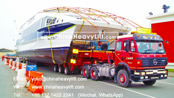 CHINAHEAVYLIFT after sale service in New Zealand for 8 axle lines Modular Trailers and Boat transportation, www.chinaheavylift.com