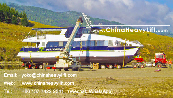 CHINAHEAVYLIFT after sale service in New Zealand for 8 axle lines Modular Trailers and Boat transportation, www.chinaheavylift.com