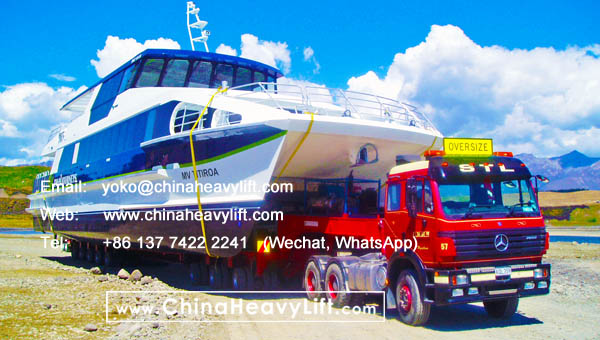 CHINAHEAVYLIFT after sale service in New Zealand for 8 axle lines Modular Trailers and Boat transportation, www.chinaheavylift.com