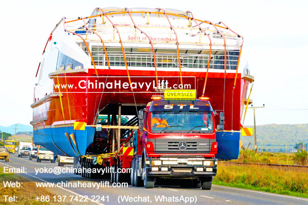 CHINAHEAVYLIFT after sale service in New Zealand for 8 axle lines Modular Trailers and Boat transportation, www.chinaheavylift.com