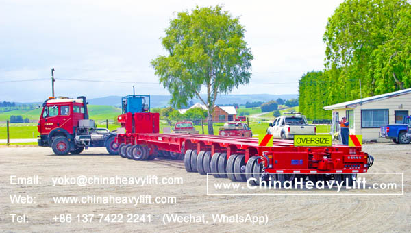 CHINAHEAVYLIFT after sale service in New Zealand for 8 axle lines Modular Trailers and Boat transportation, www.chinaheavylift.com