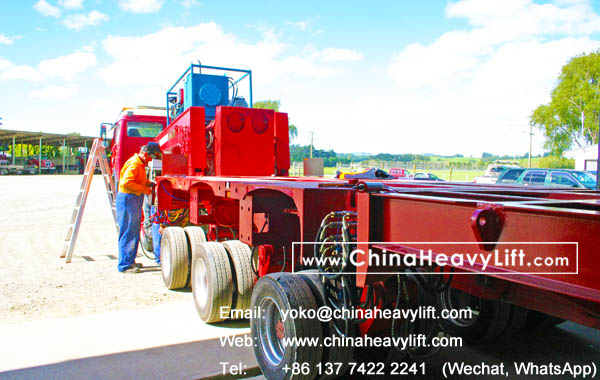 CHINAHEAVYLIFT after sale service in New Zealand for 8 axle lines Modular Trailers and Boat transportation, www.chinaheavylift.com