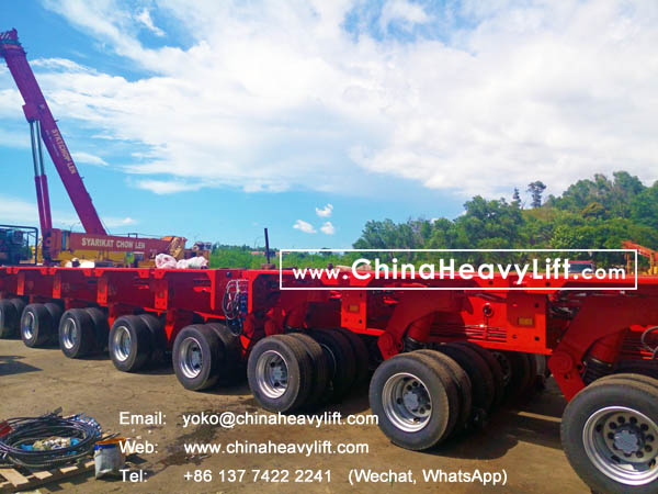 CHINA HEAVY LIFT after sale service of 10 axle lines Modular Trailer in Malaysia, www.chinaheavylift.com