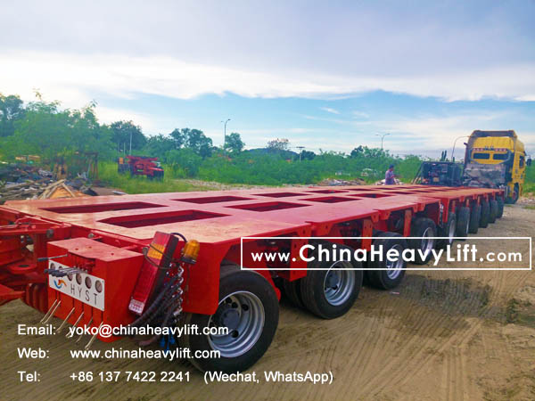 CHINA HEAVY LIFT after sale service of 10 axle lines Modular Trailer in Malaysia, www.chinaheavylift.com