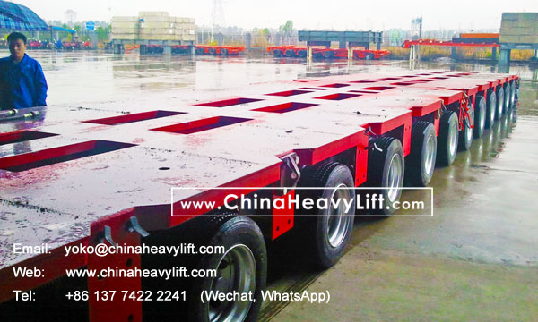 CHINA HEAVY LIFT manufacture 12 axle lines Modular Trailer hydraulic multi axle DropDeck compatible Goldhofer for Malaysia, www.chinaheavylift.com