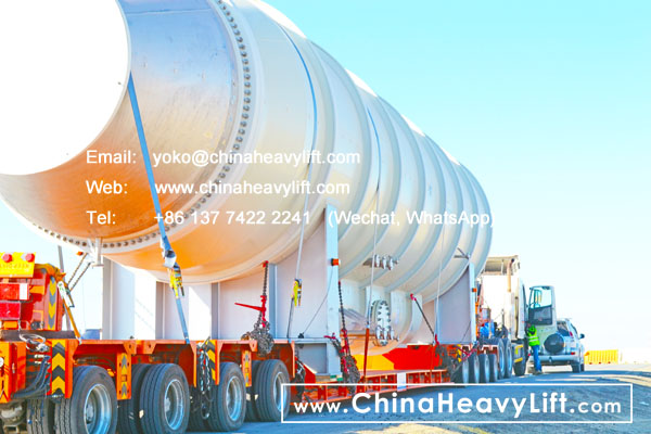 CHINA HEAVY LIFT manufacture 16 axle lines Modular Trailer hydraulic multi axle and 180 ton capacity DropDeck, after sale service in Abu Dhabi, for giant Tank transportation, www.chinaheavylift.com