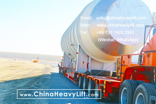 CHINA HEAVY LIFT manufacture 16 axle lines Modular Trailer hydraulic multi axle and 180 ton capacity DropDeck, after sale service in Abu Dhabi, for giant Tank transportation, www.chinaheavylift.com