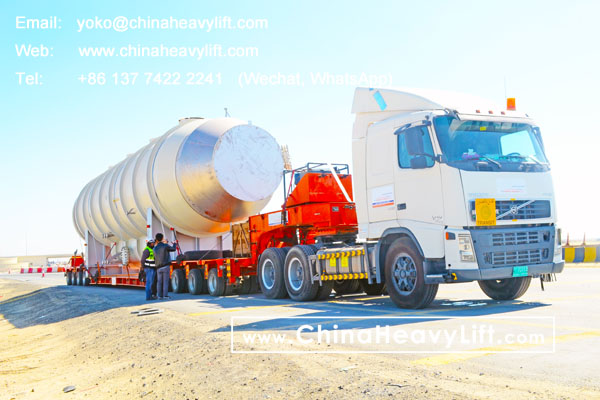 CHINA HEAVY LIFT manufacture 16 axle lines Modular Trailer hydraulic multi axle and 180 ton capacity DropDeck, after sale service in Abu Dhabi, for giant Tank transportation, www.chinaheavylift.com