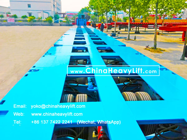 CHINA HEAVY LIFT manufacture 19 axle lines Modular Trailer hydraulic multi axle and Gooseneck for Bolivia South America, www.chinaheavylift.com