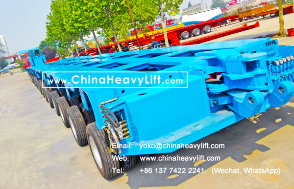 CHINA HEAVY LIFT manufacture 19 axle lines Modular Trailer hydraulic multi axle and Gooseneck for Bolivia South America, www.chinaheavylift.com