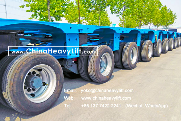 CHINA HEAVY LIFT manufacture 19 axle lines Modular Trailer hydraulic multi axle and Gooseneck for Bolivia South America, www.chinaheavylift.com