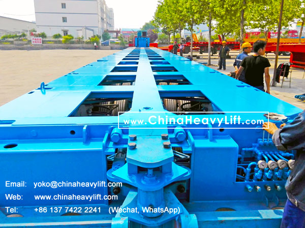 CHINA HEAVY LIFT manufacture 19 axle lines Modular Trailer hydraulic multi axle and Gooseneck for Bolivia South America, www.chinaheavylift.com