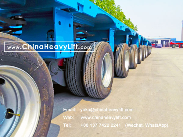 CHINA HEAVY LIFT manufacture 19 axle lines Modular Trailer hydraulic multi axle and Gooseneck for Bolivia South America, www.chinaheavylift.com