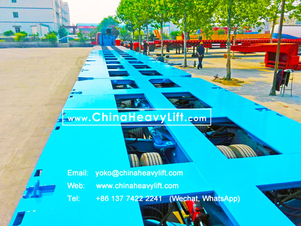 CHINA HEAVY LIFT manufacture 19 axle lines Modular Trailer hydraulic multi axle and Gooseneck for Bolivia South America, www.chinaheavylift.com