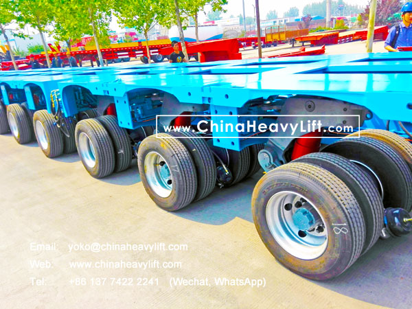 CHINA HEAVY LIFT manufacture 19 axle lines Modular Trailer hydraulic multi axle and Gooseneck for Bolivia South America, www.chinaheavylift.com