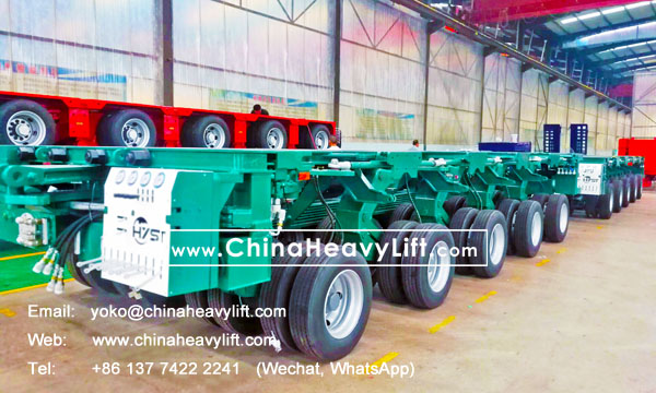 CHINA HEAVY LIFT manufacture 20 axle lines Modular Trailers hydraulic multi axle and 120 ton DropDeck compatible Cometto performance case in Indonesia, www.chinaheavylift.com
