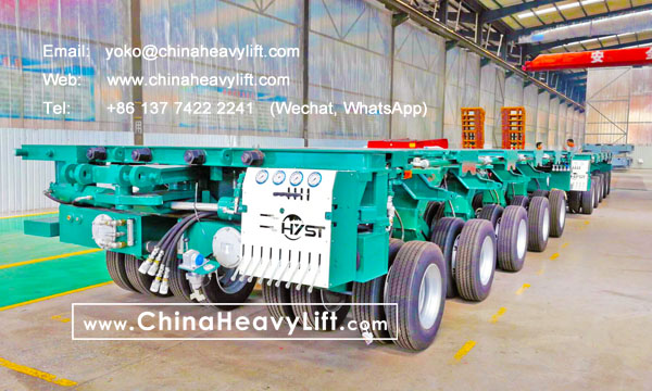 CHINA HEAVY LIFT manufacture 20 axle lines Modular Trailers hydraulic multi axle and 120 ton DropDeck compatible Cometto performance case in Indonesia, www.chinaheavylift.com
