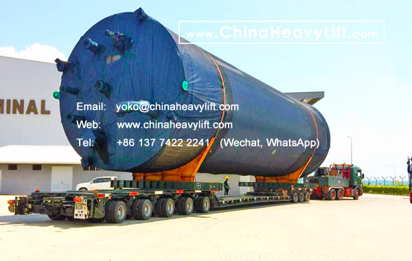 CHINA HEAVY LIFT manufacture 20 axle lines Modular Trailers hydraulic multi axle and 120 ton DropDeck compatible Cometto performance case in Indonesia, www.chinaheavylift.com