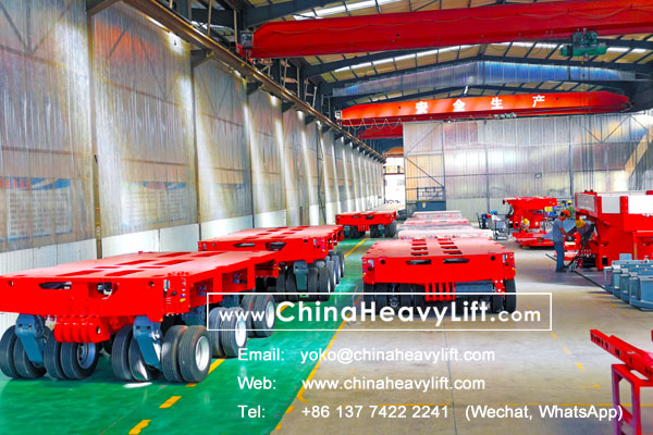 CHINA HEAVY LIFT manufacture 30 axle lines Modular Trailer, hydraulic gooseneck, Load-load Turntable hydraulic steering Swivel Bolster for Thailand compatible Goldhofer, www.chinaheavylift.com