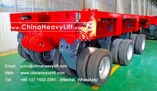 CHINA HEAVY LIFT manufacture 30 axle lines Modular Trailer, hydraulic gooseneck, Load-load Turntable hydraulic steering Swivel Bolster for Thailand compatible Goldhofer, www.chinaheavylift.com