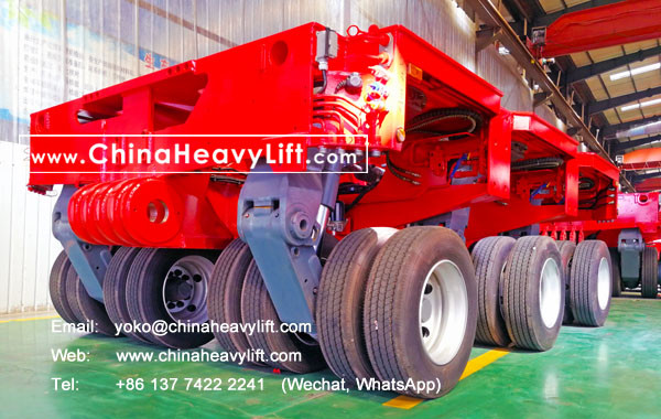 CHINA HEAVY LIFT manufacture 30 axle lines Modular Trailer, hydraulic gooseneck, Load-load Turntable hydraulic steering Swivel Bolster for Thailand compatible Goldhofer, www.chinaheavylift.com