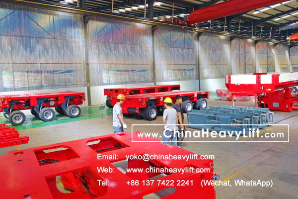 CHINA HEAVY LIFT manufacture 30 axle lines Modular Trailer, hydraulic gooseneck, Load-load Turntable hydraulic steering Swivel Bolster for Thailand compatible Goldhofer, www.chinaheavylift.com