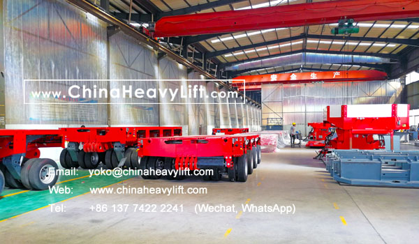 CHINA HEAVY LIFT manufacture 30 axle lines Modular Trailer, hydraulic gooseneck, Load-load Turntable hydraulic steering Swivel Bolster for Thailand compatible Goldhofer, www.chinaheavylift.com