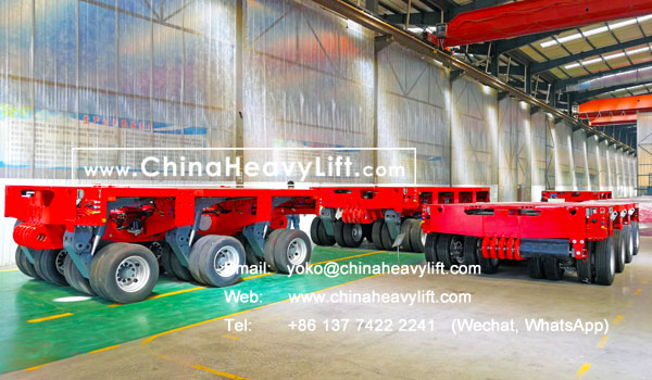 CHINA HEAVY LIFT manufacture 30 axle lines Modular Trailer, hydraulic gooseneck, Load-load Turntable hydraulic steering Swivel Bolster for Thailand compatible Goldhofer, www.chinaheavylift.com