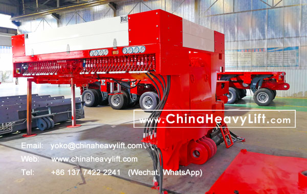 CHINA HEAVY LIFT manufacture 30 axle lines Modular Trailer, hydraulic gooseneck, Load-load Turntable hydraulic steering Swivel Bolster for Thailand compatible Goldhofer, www.chinaheavylift.com