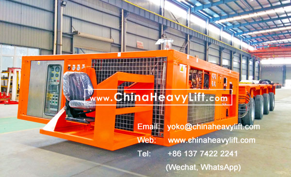 CHINA HEAVY LIFT manufacture Self propelled modular trailer SPMT for Chile South America, combine with 14 axle lines modular trailer, www.chinaheavylift.com