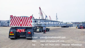 After sale service in Indonesia, 10 axle lines Hydraulic multi axle trailer and 200 ton Turntable for bridge girder transportation