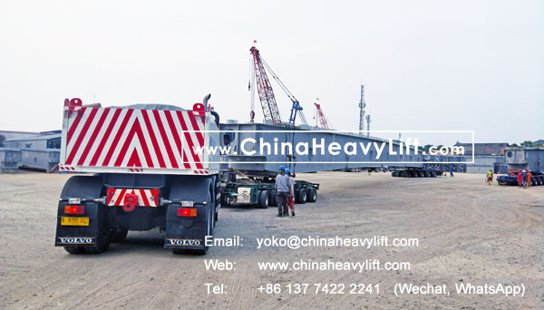 CHINAHEAVYLIFT manufacture 10 axle lines Hydraulic multi axle trailer modular trailers and 200 ton Turntable for Indonesia bridge girder project, www.chinaheavylift.com