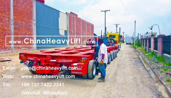 CHINAHEAVYLIFT manufacture 21 axle lines Modular Trailers hydraulic multi axle and Spacer after sale service Colombia South America, www.chinaheavylift.com