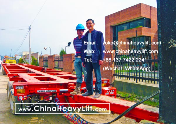 CHINAHEAVYLIFT manufacture 21 axle lines Modular Trailers hydraulic multi axle and Spacer after sale service Colombia South America, www.chinaheavylift.com