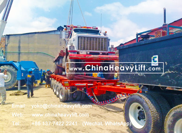 CHINAHEAVYLIFT manufacture 21 axle lines Modular Trailers hydraulic multi axle and Spacer after sale service Colombia South America, www.chinaheavylift.com