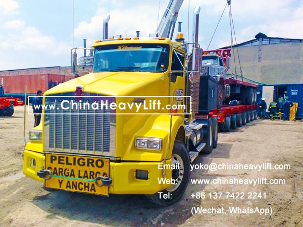 CHINAHEAVYLIFT manufacture 21 axle lines Modular Trailers hydraulic multi axle and Spacer after sale service Colombia South America, www.chinaheavylift.com